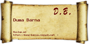 Duma Barna névjegykártya