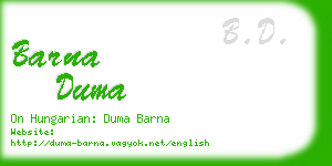 barna duma business card